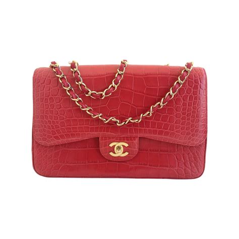 chanel crocodile skin handbag|chanel crocodile flap red.